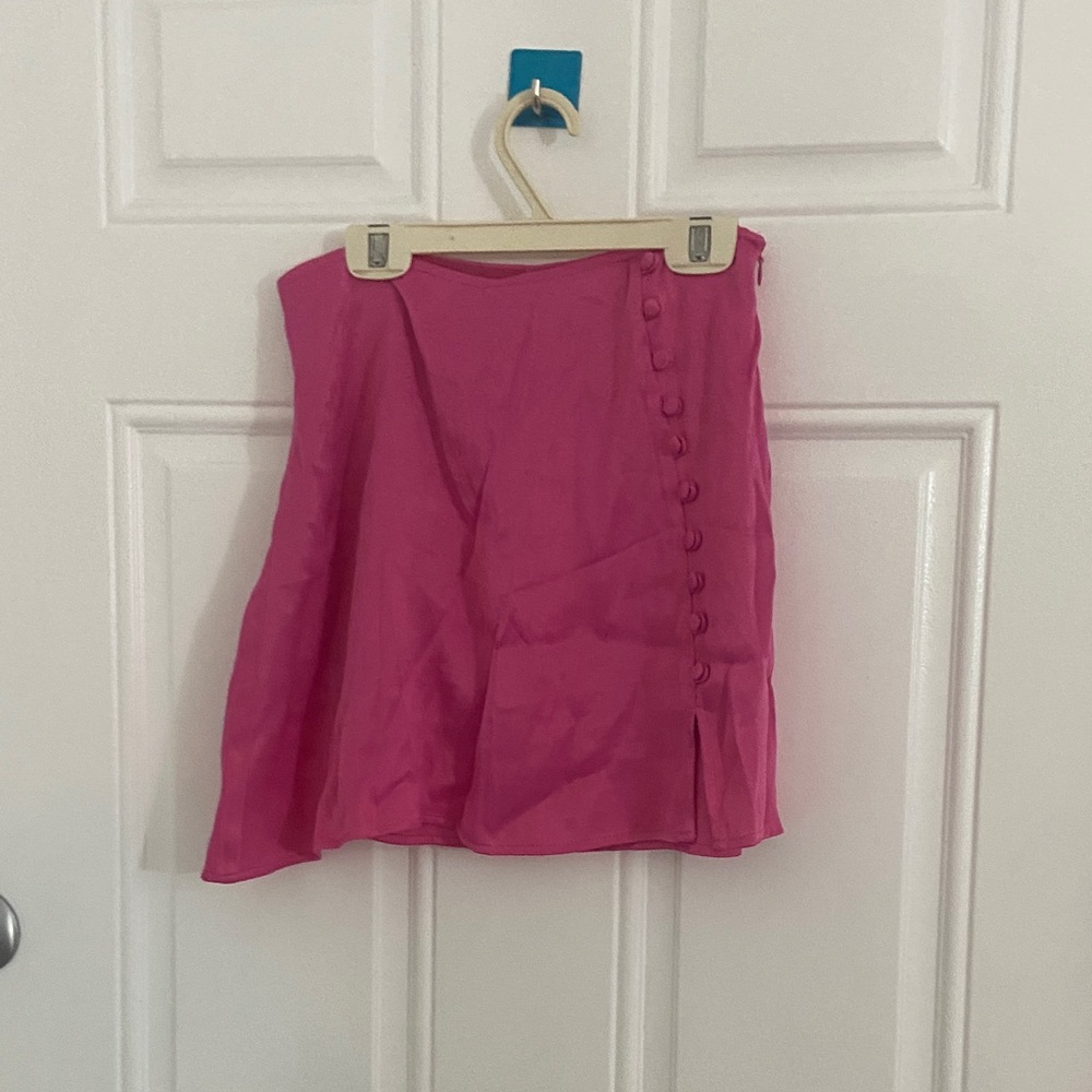 Zara Vibrant Pink mini Skirt with Button Detail